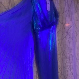 Elegant Blue One Shoulder Dress